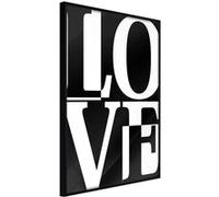 Affiche Murale Encadrée Love Chessboard 21 x 30 cm Noir