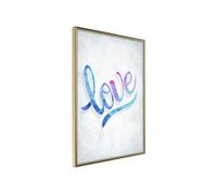 Affiche Murale Encadrée "Love I" 30 x 42 cm Or