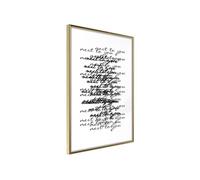Affiche Murale Encadrée Love Letter 30 x 42 cm Or
