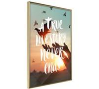 Affiche Murale Encadrée "Love Story" 21 x 30 cm Or G