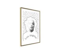 Affiche Murale Encadrée "Marilyn in Los Angeles" 21 x 30 cm Or