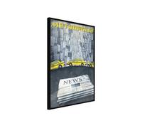 Affiche Murale Encadrée "Metropolis News" 21 x 30 cm Noir