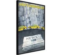Affiche Murale Encadrée "Metropolis News" 30 x 42 cm Noir NOIR G
