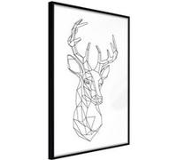 Affiche Murale Encadrée "Minimalist Deer" 30 x 42 cm Noir Multicolore G