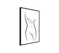 Affiche Murale Encadrée "Minimalist Nude" 21 x 30 cm Noir