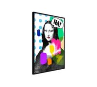 Affiche Murale Encadrée "Mona Lisa's Laughter" 40 x 60 cm Noir