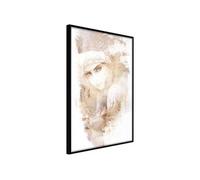 Affiche Murale Encadrée "Mysterious Look Beige" 30 x 42 cm Noir