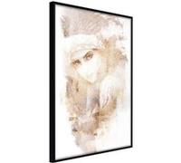 Affiche Murale Encadrée Mysterious Look Beige 30 x 42 cm Noir