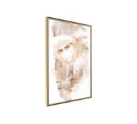Affiche Murale Encadrée "Mysterious Look Beige" 30 x 42 cm Or