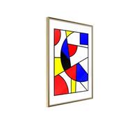 Affiche Murale Encadrée Neoplastic Composition 21 x 30 cm Or