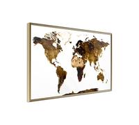 Affiche Murale Encadrée "Our World" 90 x 60 cm Or