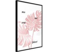 Affiche Murale Encadrée Pale Pink Monstera 30 x 42 cm Noir