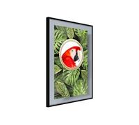 Affiche Murale Encadrée "Parrot Says Hi" 30 x 42 cm Noir