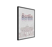 Affiche Murale Encadrée "Pastel Berlin" 30 x 42 cm Noir