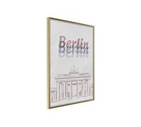 Affiche Murale Encadrée "Pastel Berlin" 30 x 42 cm Or