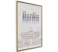 Affiche Murale Encadrée "Pastel Berlin" 30 x 42 cm Or G