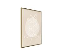 Affiche Murale Encadrée Pastel Plant 21 x 30 cm Or