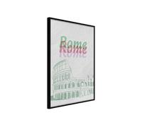 Affiche Murale Encadrée Pastel Rome 30 x 42 cm Noir NOIR