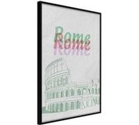 Affiche Murale Encadrée Pastel Rome 30 x 42 cm Noir NOIR