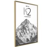Affiche Murale Encadrée "Peaks of the World K2" 30 x 42 cm Or