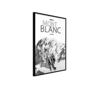 Affiche Murale Encadrée Peaks of the World Mont Blanc 21 x 30 cm Noir