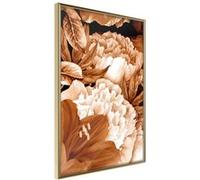Affiche Murale Encadrée "Peonies in Sepia" 40 x 60 cm Or