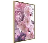 Affiche Murale Encadrée "Pink Bouquet" 21 x 30 cm Or Multicolore G