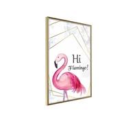 Affiche Murale Encadrée "Pink Visitor" 21 x 30 cm Or