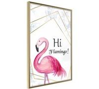 Affiche Murale Encadrée "Pink Visitor" 21 x 30 cm Or G