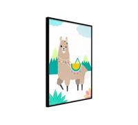 Affiche Murale Encadrée Playful Llama 30 x 42 cm Noir NOIR