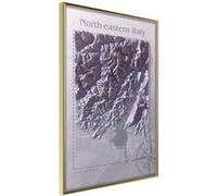 Affiche Murale Encadrée "Raised Relief Map North-Eastern Italy" 30 x 42 cm Or G