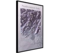 Affiche Murale Encadrée "Raised Relief Map North-Eastern Italy" 40 x 60 cm Noir Multicolore G
