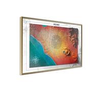 Image encadrée Artgeist Poster et affiche - Raised Relief Map: Rome - 30x20 (30812)