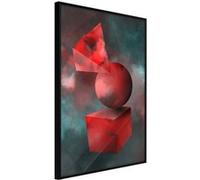 Affiche Murale Encadrée "Red Solid Figures" 21 x 30 cm Noir NOIR G