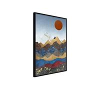 Affiche Murale Encadrée "Red Sun" 30 x 42 cm Noir