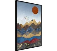 Affiche Murale Encadrée Red Sun 30 x 42 cm Noir