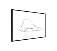 Affiche Murale Encadrée "Resting Polar Bear" 30 x 20 cm Noir