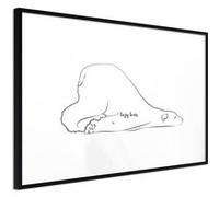 Affiche Murale Encadrée "Resting Polar Bear" 45 x 30 cm Noir NOIR G