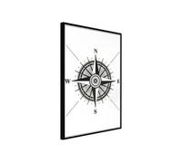 Affiche Murale Encadrée Rose of the Winds 21 x 30 cm Noir