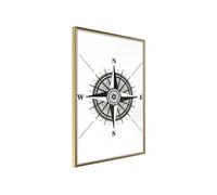 Affiche Murale Encadrée Rose of the Winds 21 x 30 cm Or