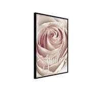 Affiche Murale Encadrée Rose with a Message 30 x 42 cm Noir NOIR