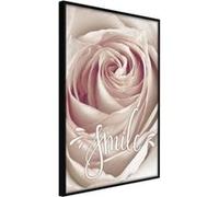 Affiche Murale Encadrée Rose with a Message 30 x 42 cm Noir NOIR