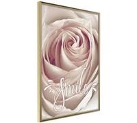 Affiche Murale Encadrée Rose with a Message 30 x 42 cm Or