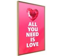 Affiche Murale Encadrée Ruby Heart 30 x 42 cm Or