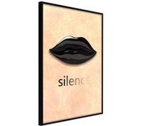Affiche Murale Encadrée "Silent Lips" 30 x 42 cm Noir