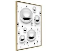 Affiche Murale Encadrée Silver Drops 21 x 30 cm Or
