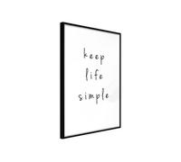 Affiche Murale Encadrée "Simple Life" 21 x 30 cm Noir