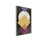 Affiche Murale Encadrée "Squares and Circle" 21 x 30 cm Or