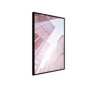 Affiche Murale Encadrée "Steel and Glass Pink" 21 x 30 cm Noir