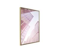Affiche Murale Encadrée "Steel and Glass Pink" 30 x 42 cm Or